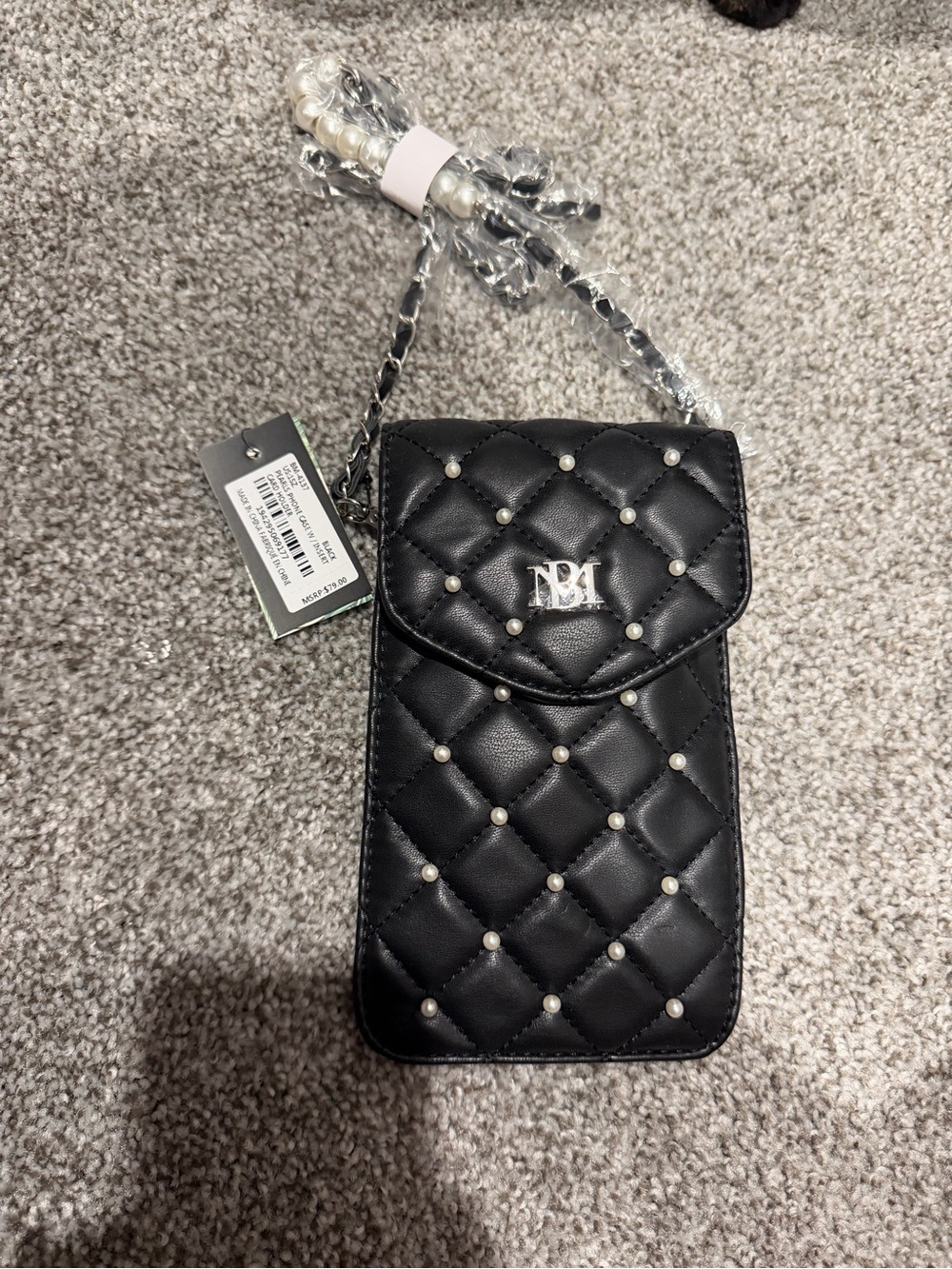 Black Pearls Phone Case W/ Card Holder